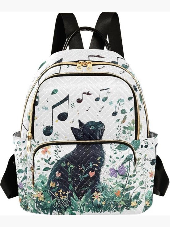 Quilted Cat Backpack Purse Mini Lightweight Travel Casual Daypack
